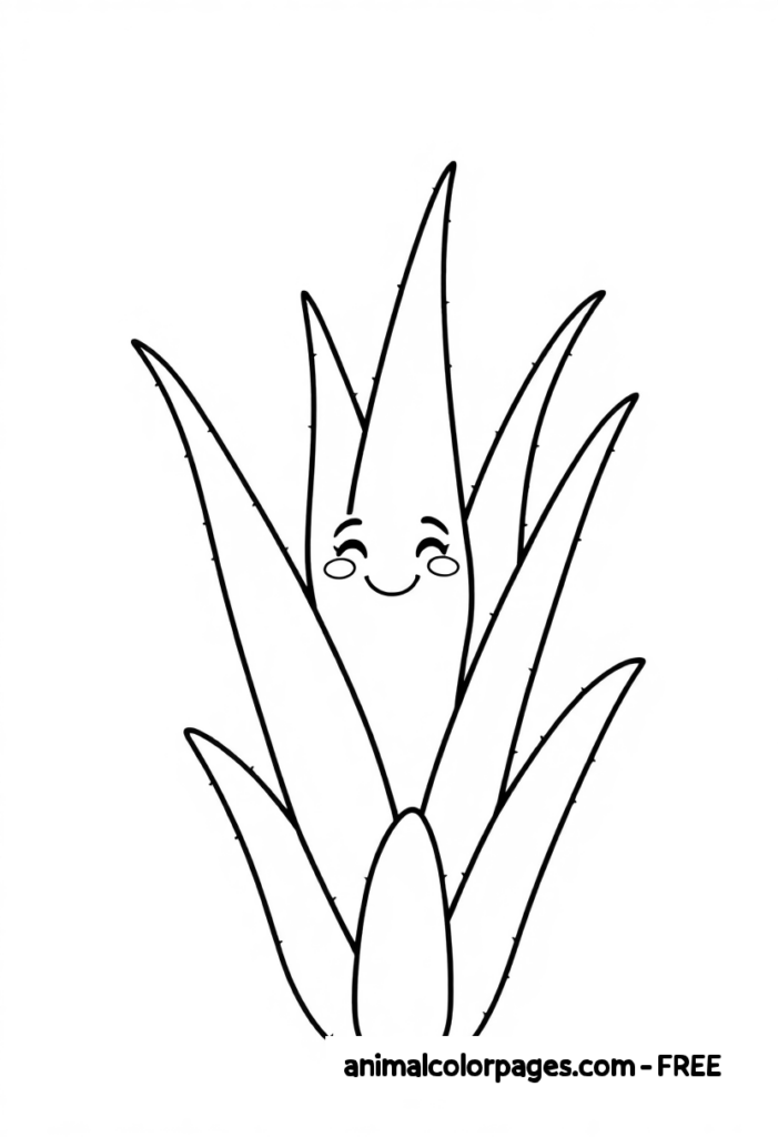 Cactus coloring pages plant Alo vera plant
