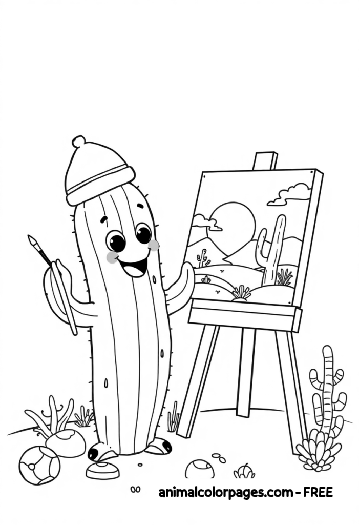 Cactus Coloring Pages Free Coloring a picture