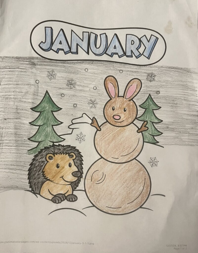 January Coloring Pages colored pages of a bunny snowman