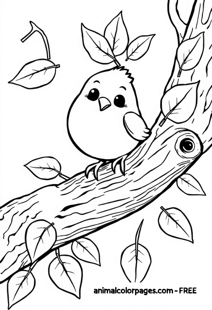 A-charming-small-round-bird-with-exagge. coloring page