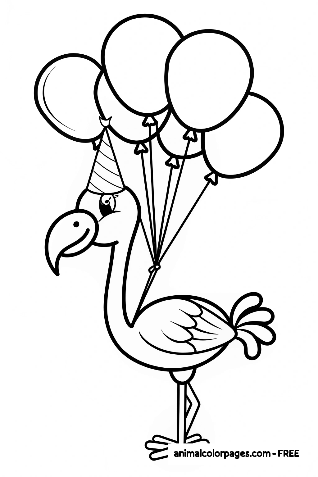 Flamingo parent and baby walking through tropical plants