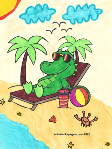 kids coloring contest winner March 2025 pictured colored of aligator